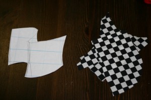 Sketch of flag and fabric.