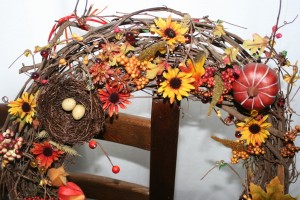 funky, cute little bird nest with eggs